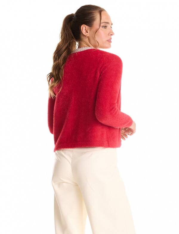 Cardigan Mohair ROJO