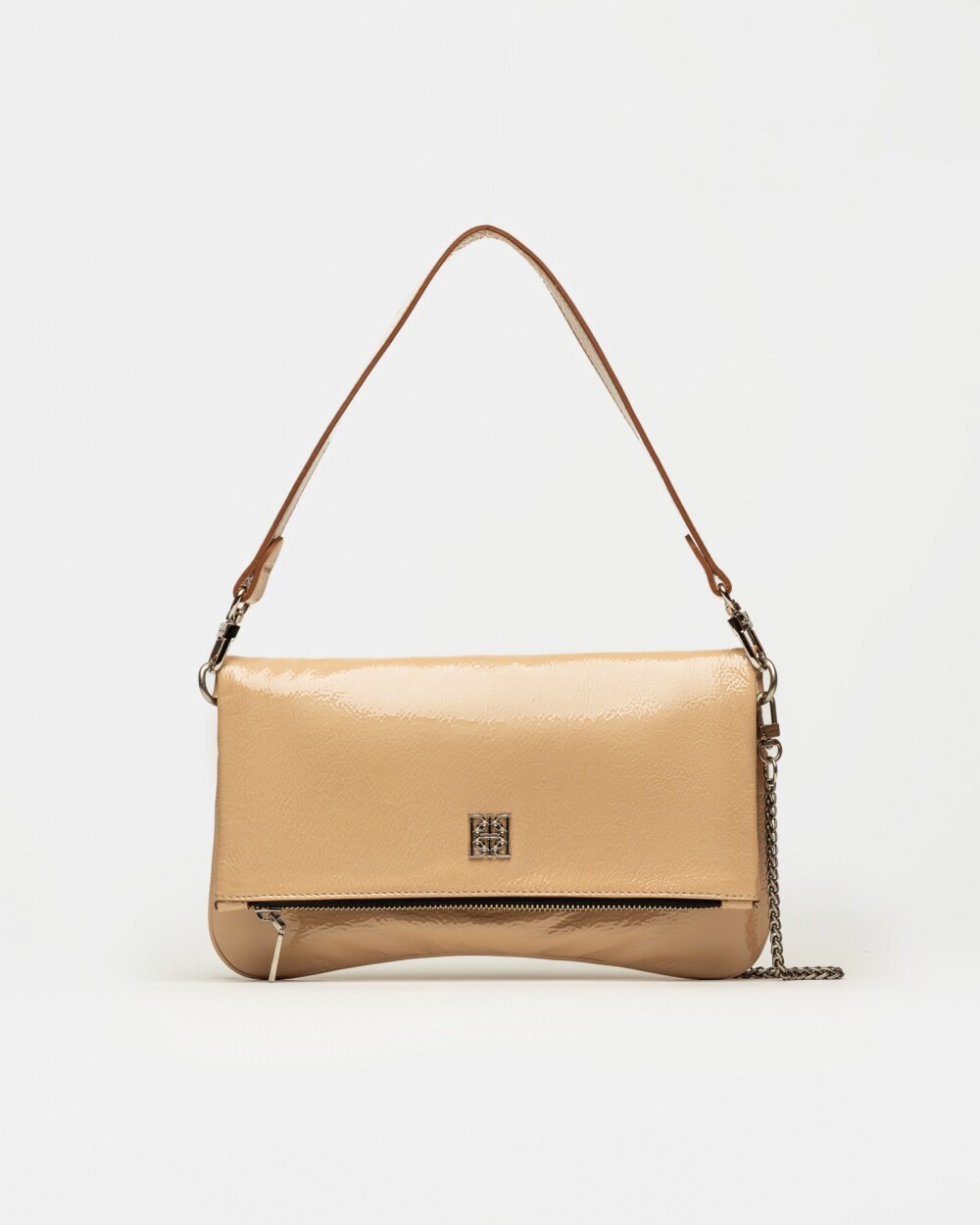 Bandolera Curve Camel Niquel