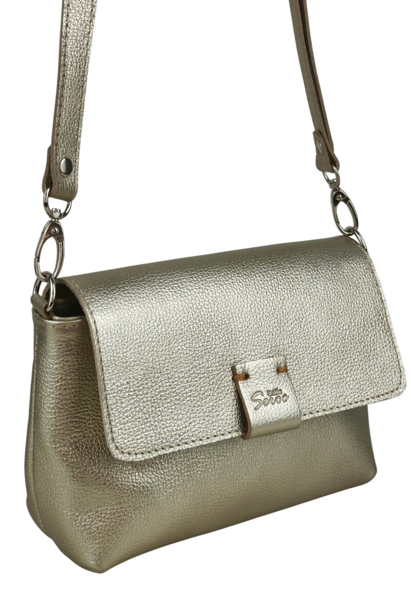 Morral con solapa chico Champagne