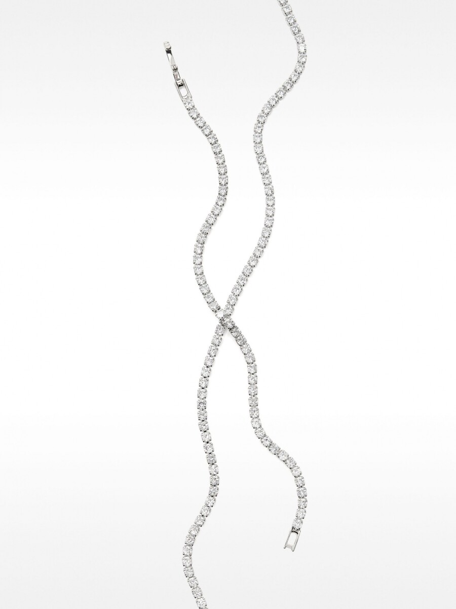 Set Collar Y Pulsera Con Circonitas plateado