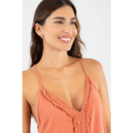 Vestido desflecado toscana Ladrillo