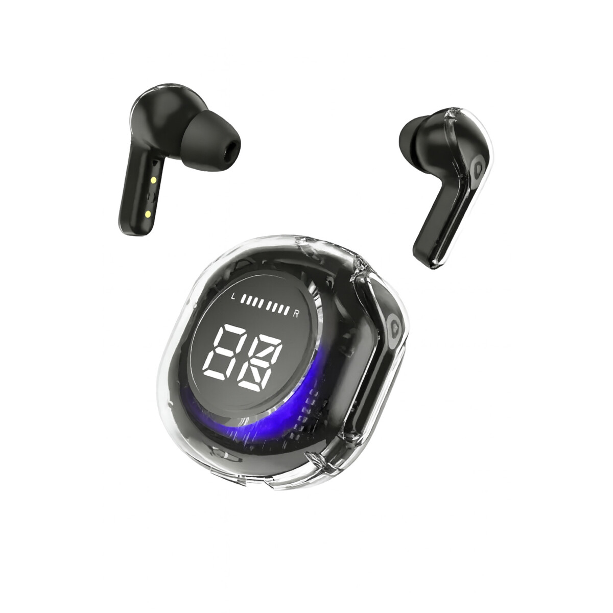 Auriculares Bluetooth Inalámbricos C/ Display Batería USB-C - Color Negro 