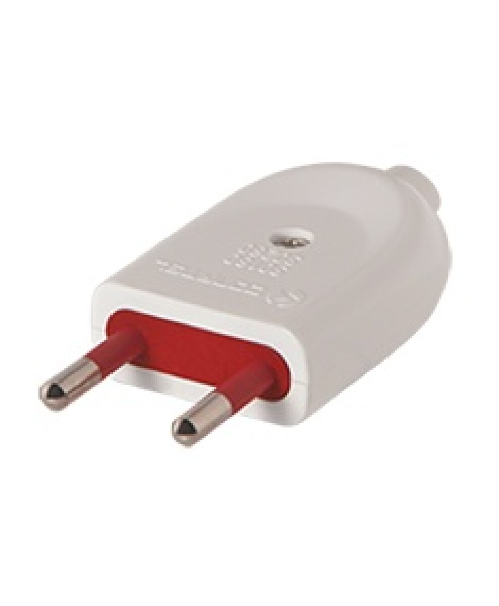 FICHA MACHO 2X10A REFORZADA BLANCO 