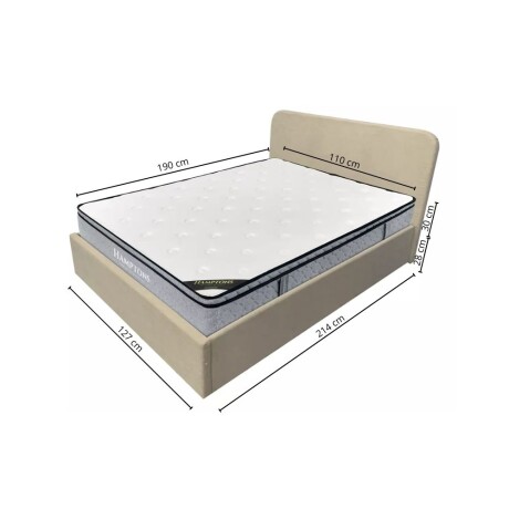 Sommier Baul plaza y media Hamptons Hybrid Ruthenium con Respaldo Sommier Baul plaza y media Hamptons Hybrid Ruthenium con Respaldo