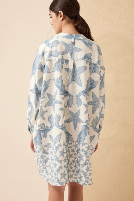 VESTIDO CAMISERO CRETA CELESTE