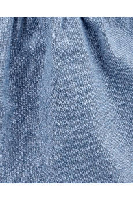 Set dos piezas, short ciclista de algodón y blusa de chambray Sin color