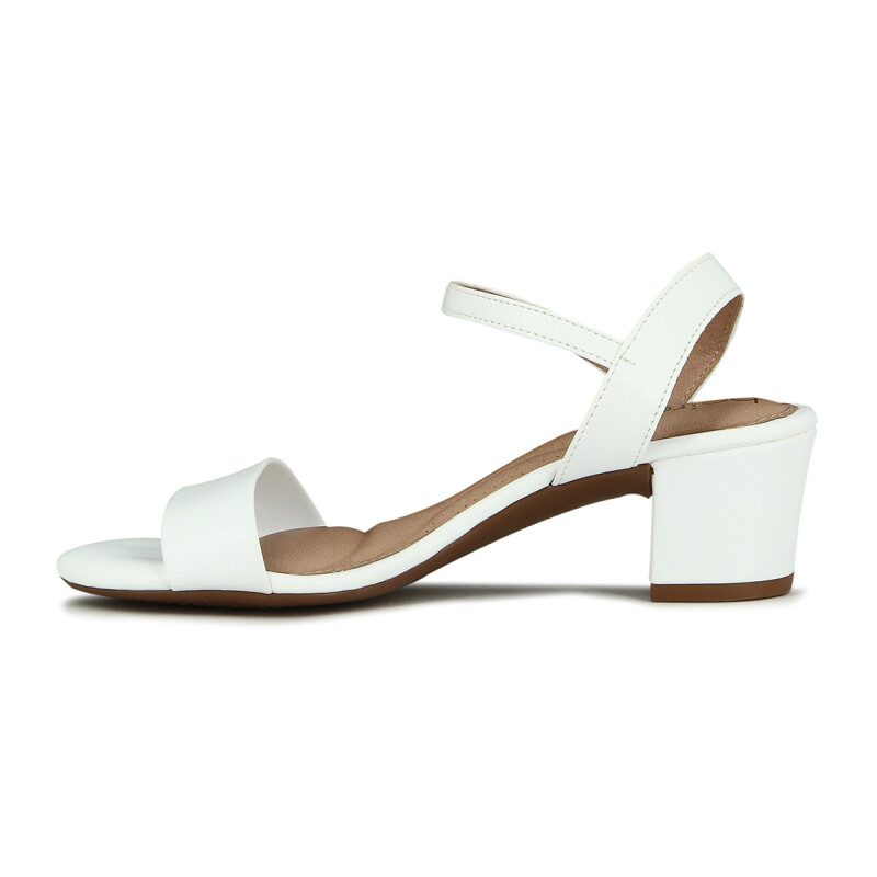 Beira Rio Sandalia Casual Taco Medio C/ Broche Blanco