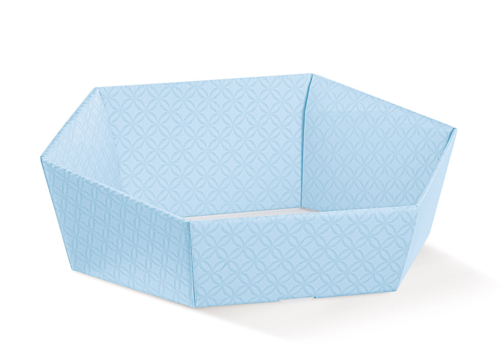 Cesto hexagonal 38x30x10 cm. - MATELASSE AZZURRO 