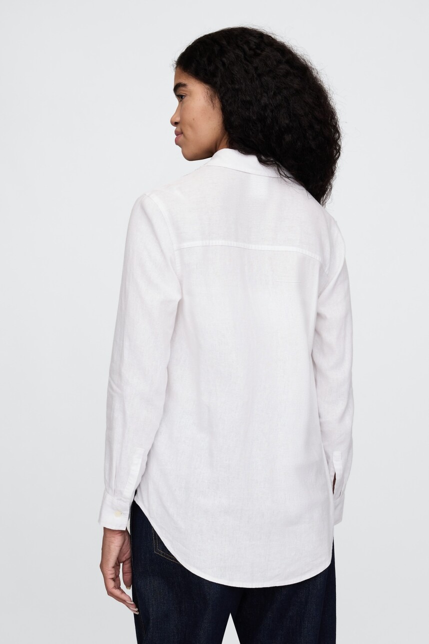 V-IE BRANNAN LINEN EASY SHIRT Optic White V6