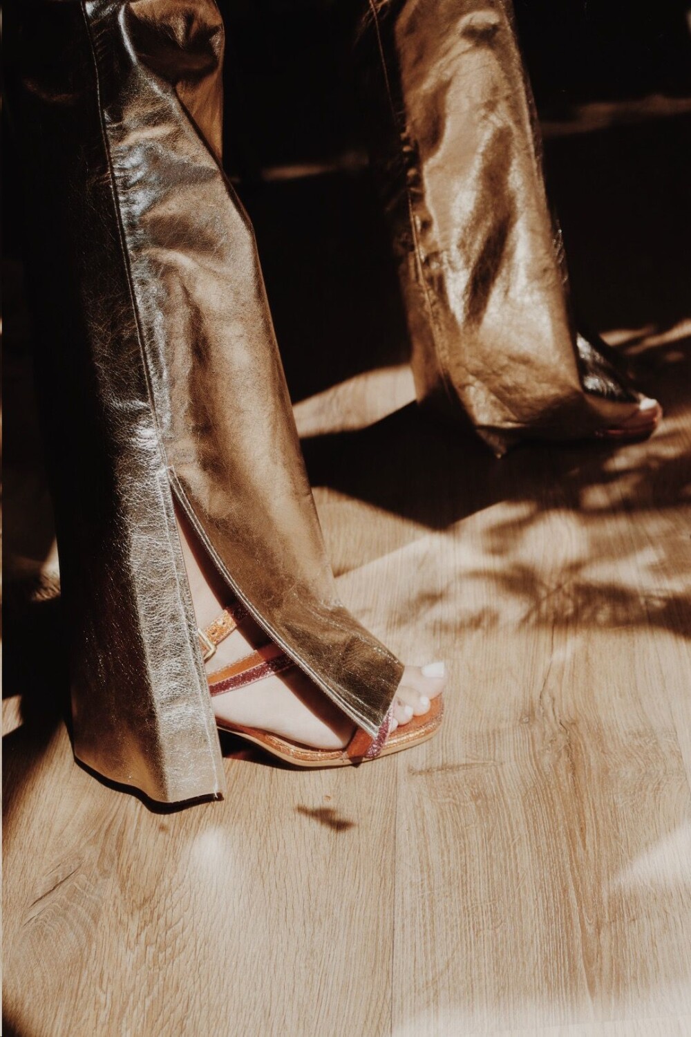 Formal Leather Pants Galácticos Champagne