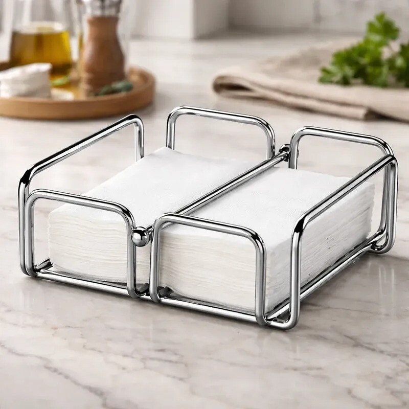 Servilletero Grande En Acero al carbono Cromado Servilletero Grande En Acero al carbono Cromado