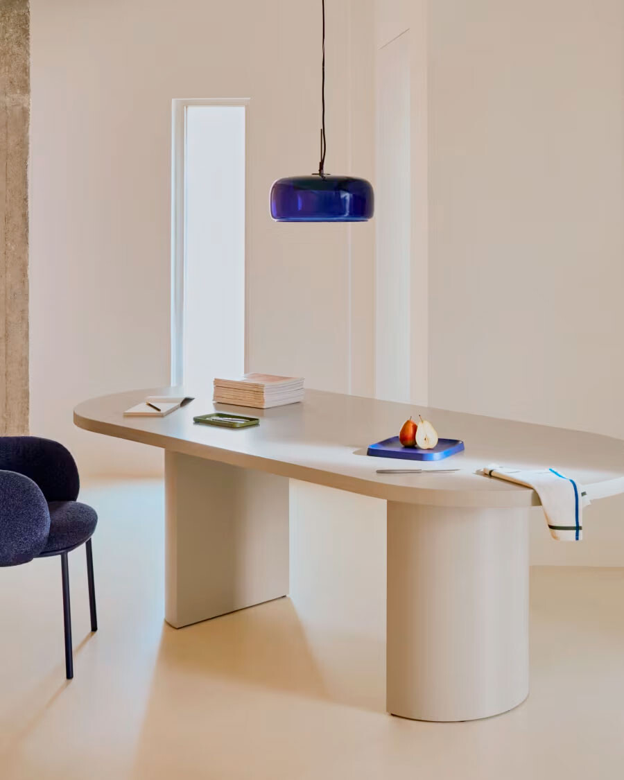 Lámpara de techo Reig de cristal naranja Ø 38 cm azul Ø 38 cm