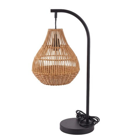 LAMPARA RATAN BEIGE/NEGRO P/MESA Unica