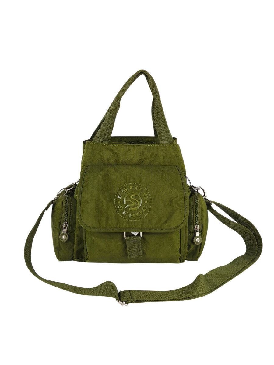 bolso morral doble fuelle - verde 