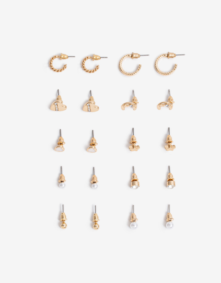 Aros Sets Metal Set 10 Pares De Aros Metal - Dorado