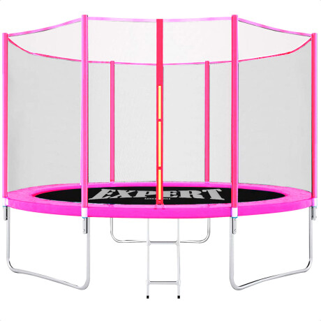 Cama Elástica Grande 2.44 + Cobertor + Red + Escalera Rosa