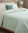 Acolchado 2 Plazas Home Class 100% Microfibra 1103 Hojas Celeste