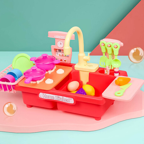 Pileta Cocina Lavavajillas Agua Real Con Accesorios Jug007010