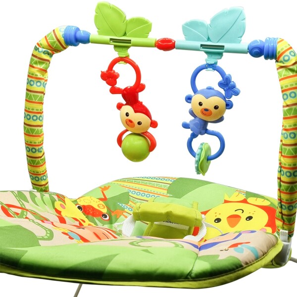Silla Mecedora Bouncer Bebé + Mochila Maternal Impermeable Variante Color Verde Azul