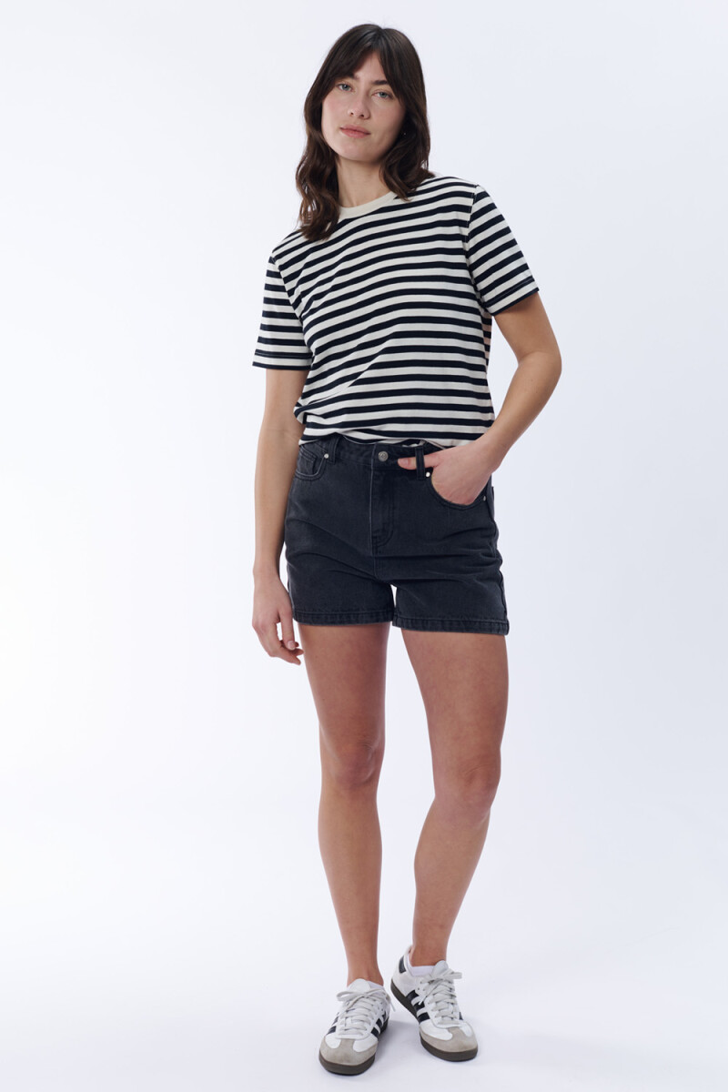 Short jean básico Negro