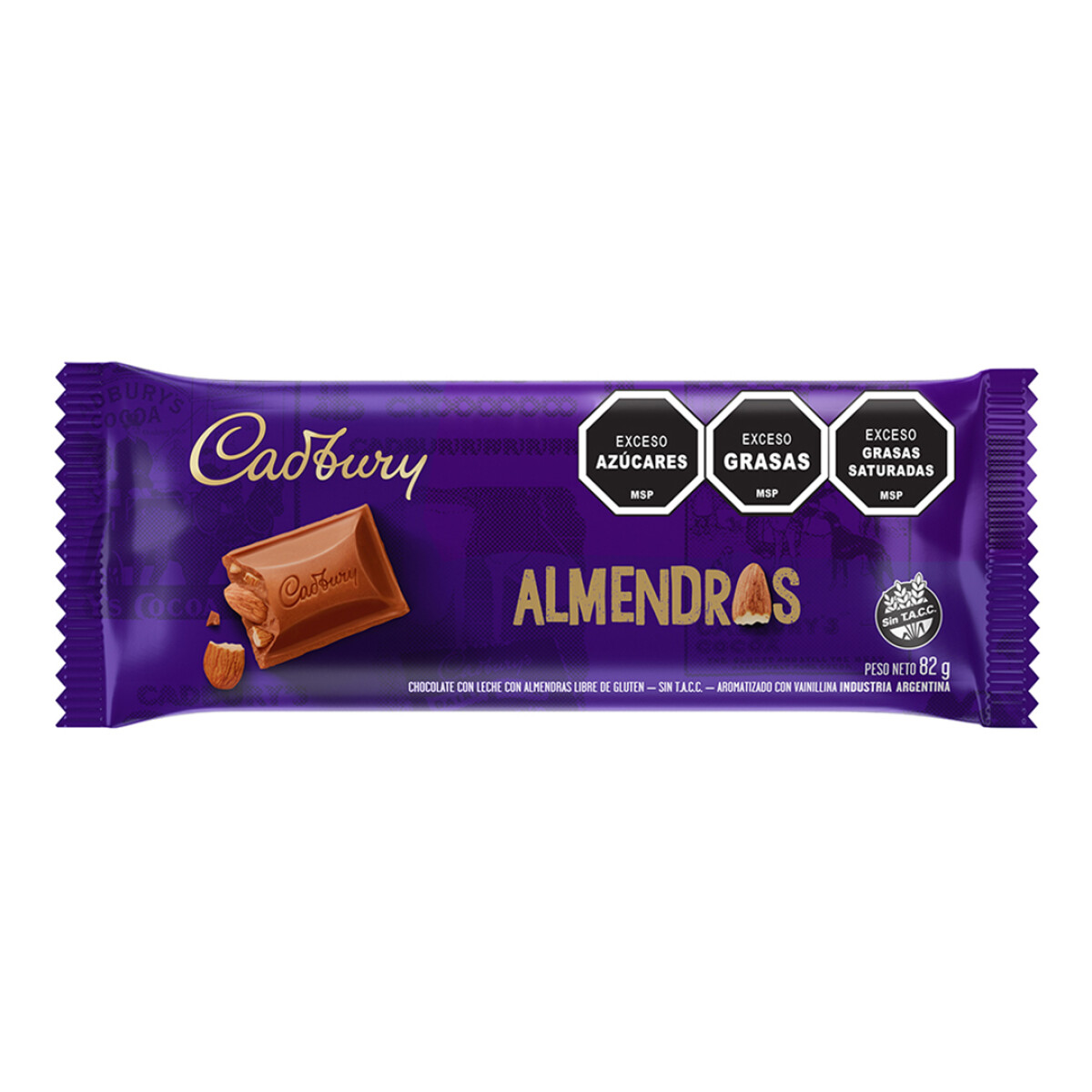 Tableta CADBURY ALMENDRAS 82G (sin gluten) - AZUL 