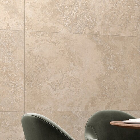 PORCELANATO ARTECH TRAVERTINO SATINADO BEIGE MARMOLADOS GAMAS DE BEIGE