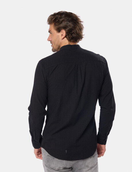 CAMISA DE LINO CUELLO MAO Negro