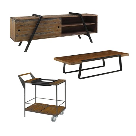 MESA CENTRAL + RACK + CARRO BAR YORK