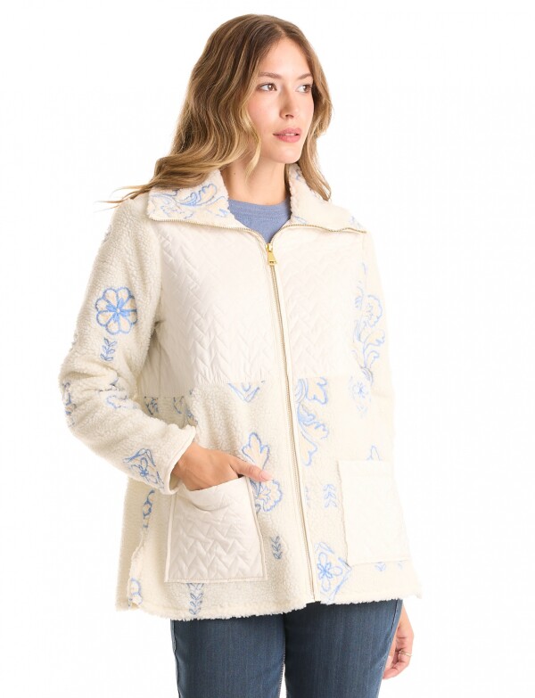 Chaqueta Corderito & Matelassé CRUDO/MULTI