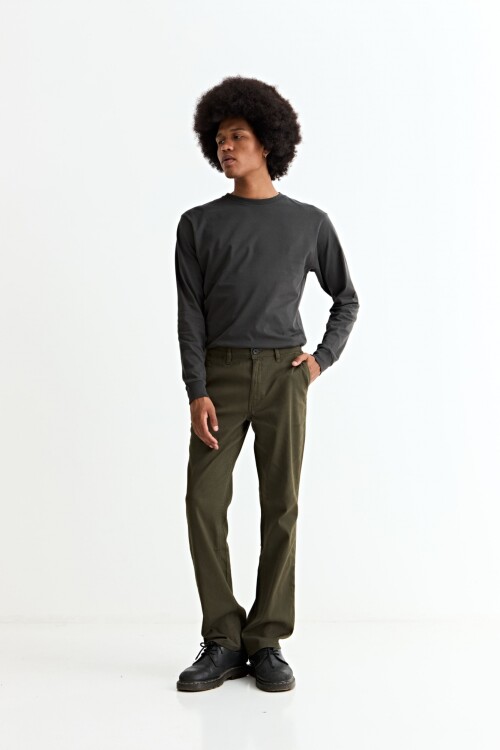 Pantalón recto VERDE INGLES