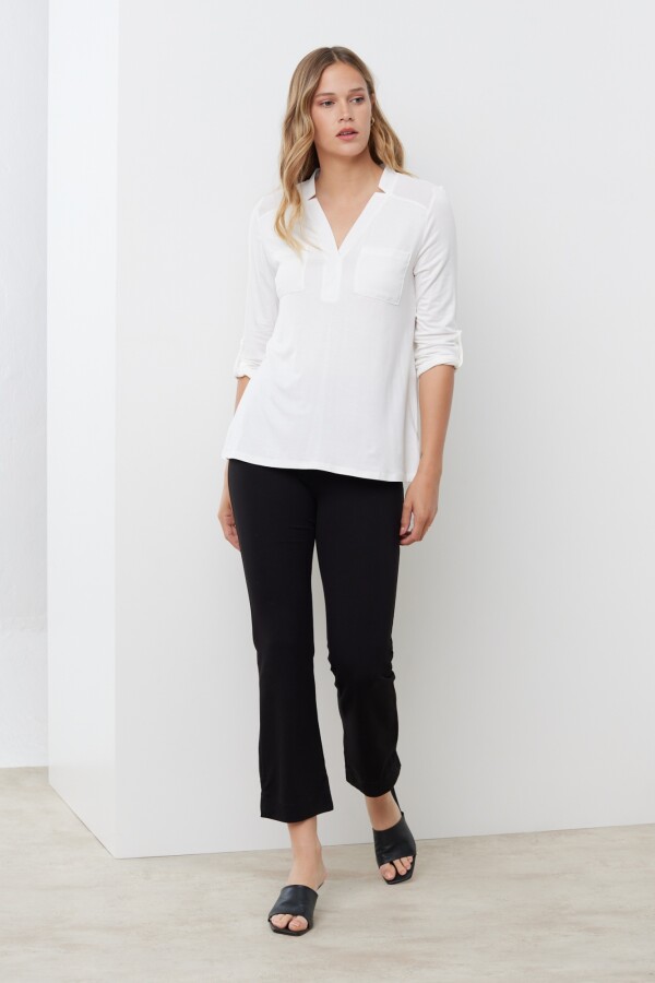 Blusa Bolsillos CRUDO