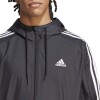 Campera Adidas Rompevientos Essentials 3 Rayas Negro