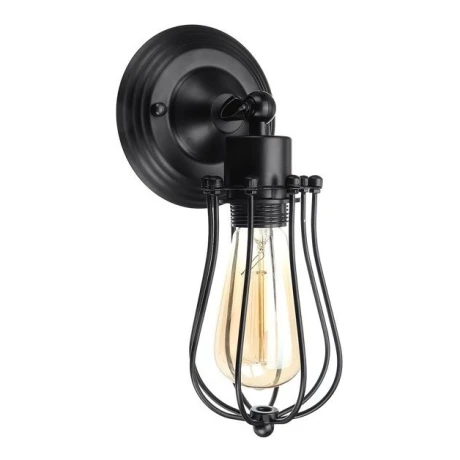 Aplique Lampara Pared Jaula Aplique Vintage Retro Negro
