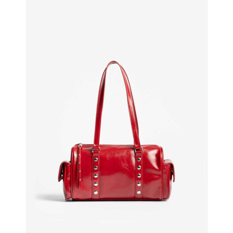 Cartera City Con Tachas Rojo Cereza