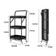 Carrito Organizador Plegable Con Ruedas 3 Niveles Multiuso Negro Carrito Organizador Plegable Con Ruedas 3 Niveles Multiuso Negro