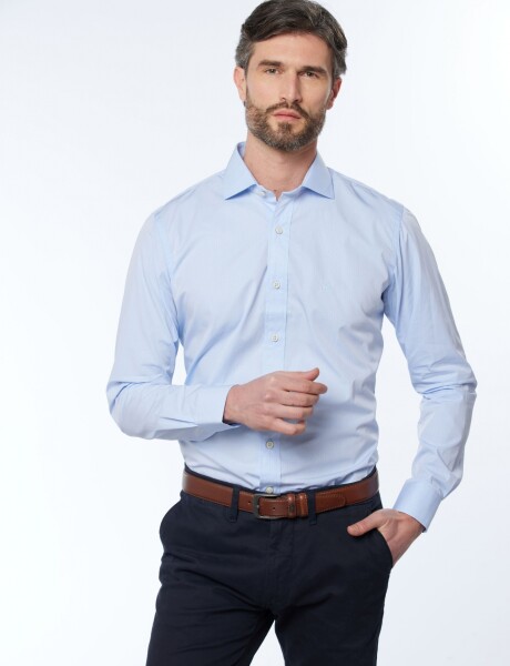 CAMISA ENTALLADA Celeste
