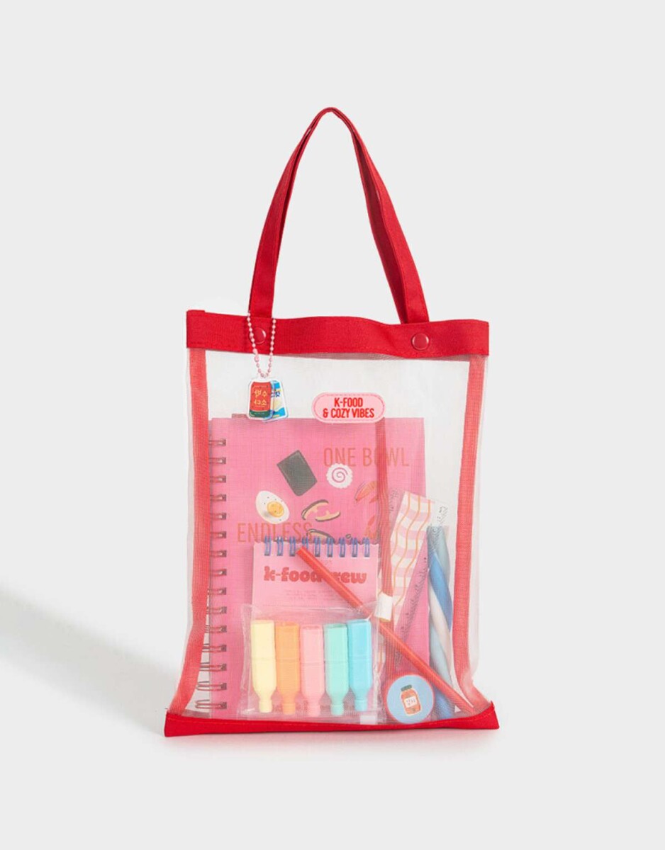 Set De Librería En Bolsa De Mesh - Combinacion Multicolor 