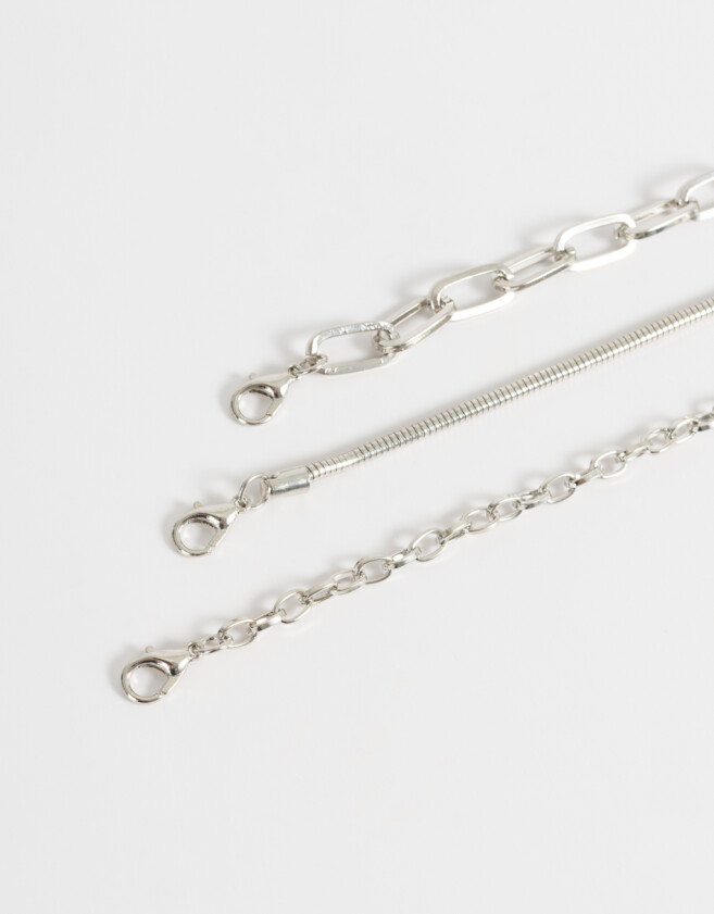 Collares Cortos De metal Set De Collares Cortos De Metal - Plateado