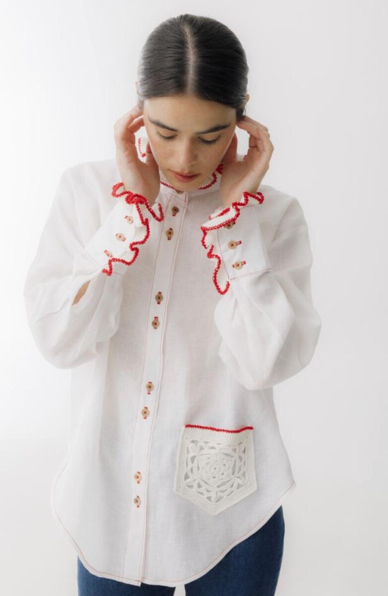 PRE VENTA Camisa Ota Linen Crochet - Blanco 