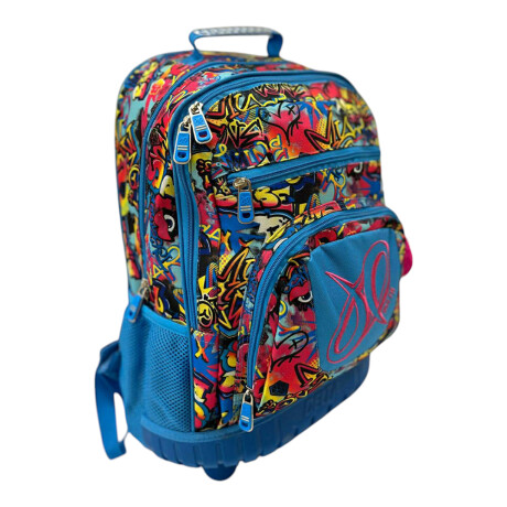 Mochila estampada con carro Estampado turquesa