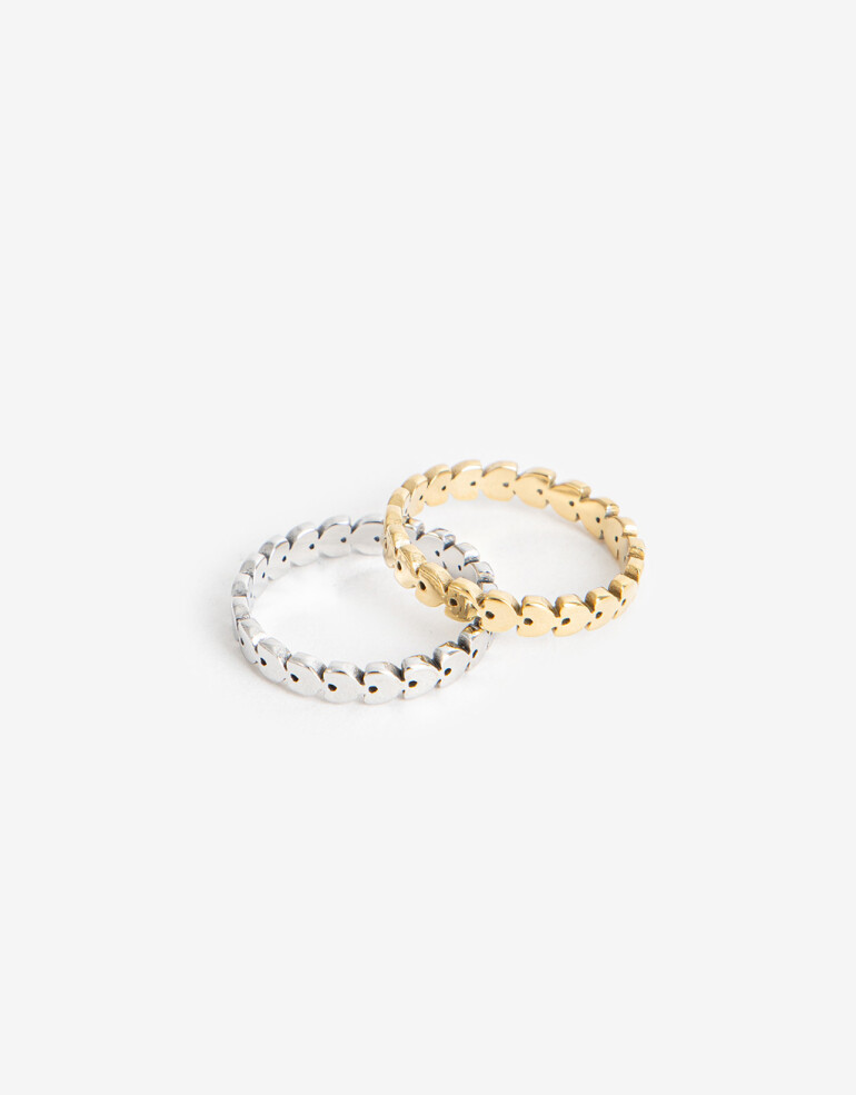 Sets Anillos Metal Sets Anillos, Acero - Combinacion Bicolor