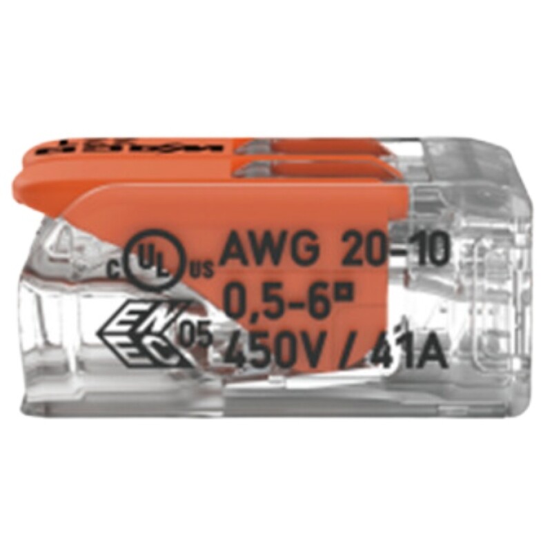 CONECTOR/EMPALME RAPIDO WAGO 221/612 - 0,5 A 6MM2 - 2 CONEX CONECTOR/EMPALME RAPIDO WAGO 221/612 - 0,5 A 6MM2 - 2 CONEX