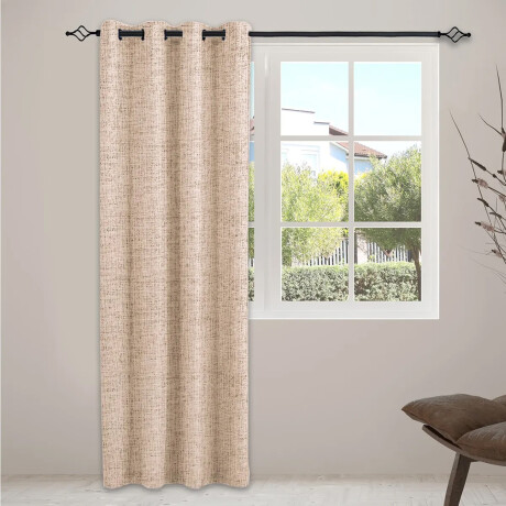 Cortina Blackout 140x230 Cm Bloquea Luz Dormitorio Living Beige
