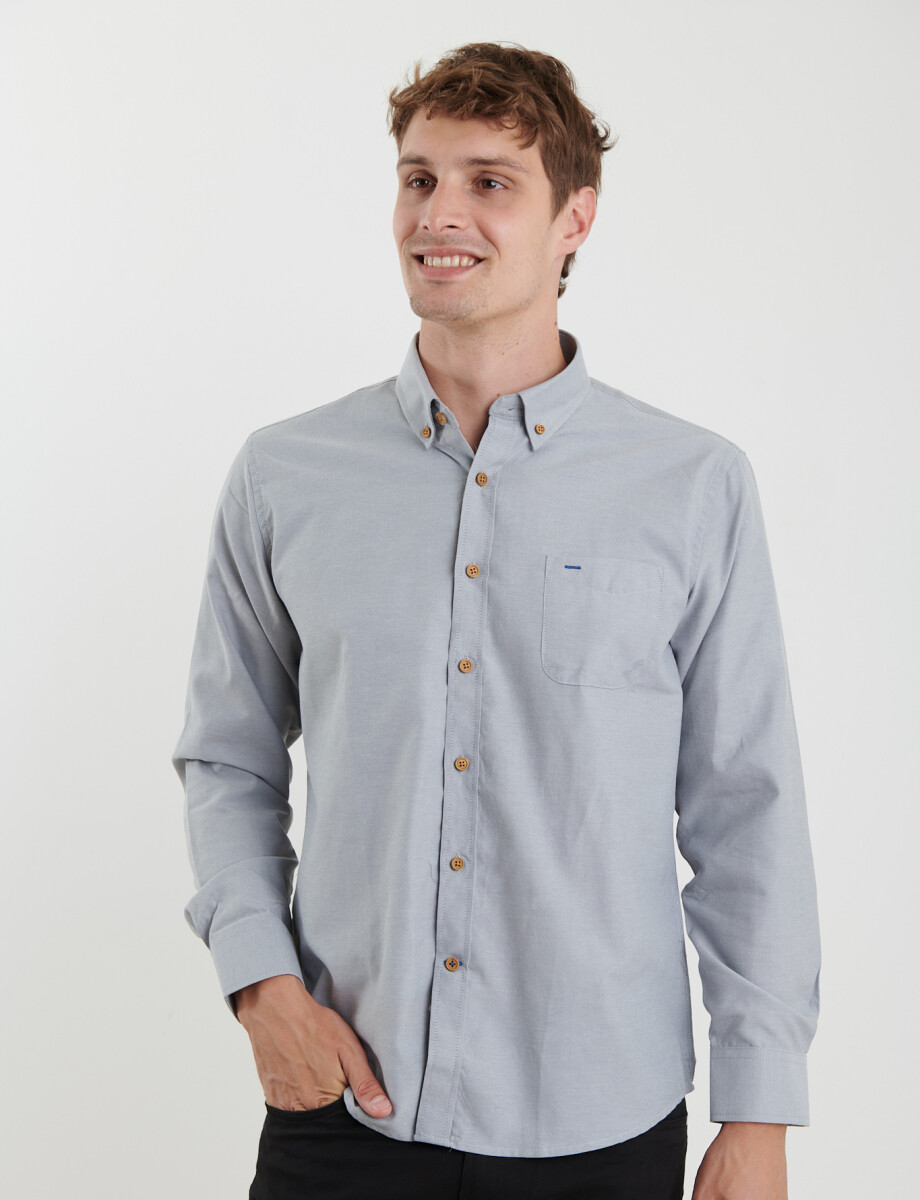 012587 CAMISA HARRINGTON LABEL Gris