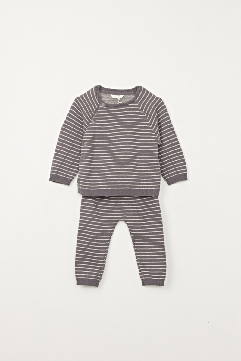 Set punto jacquard - Gris 