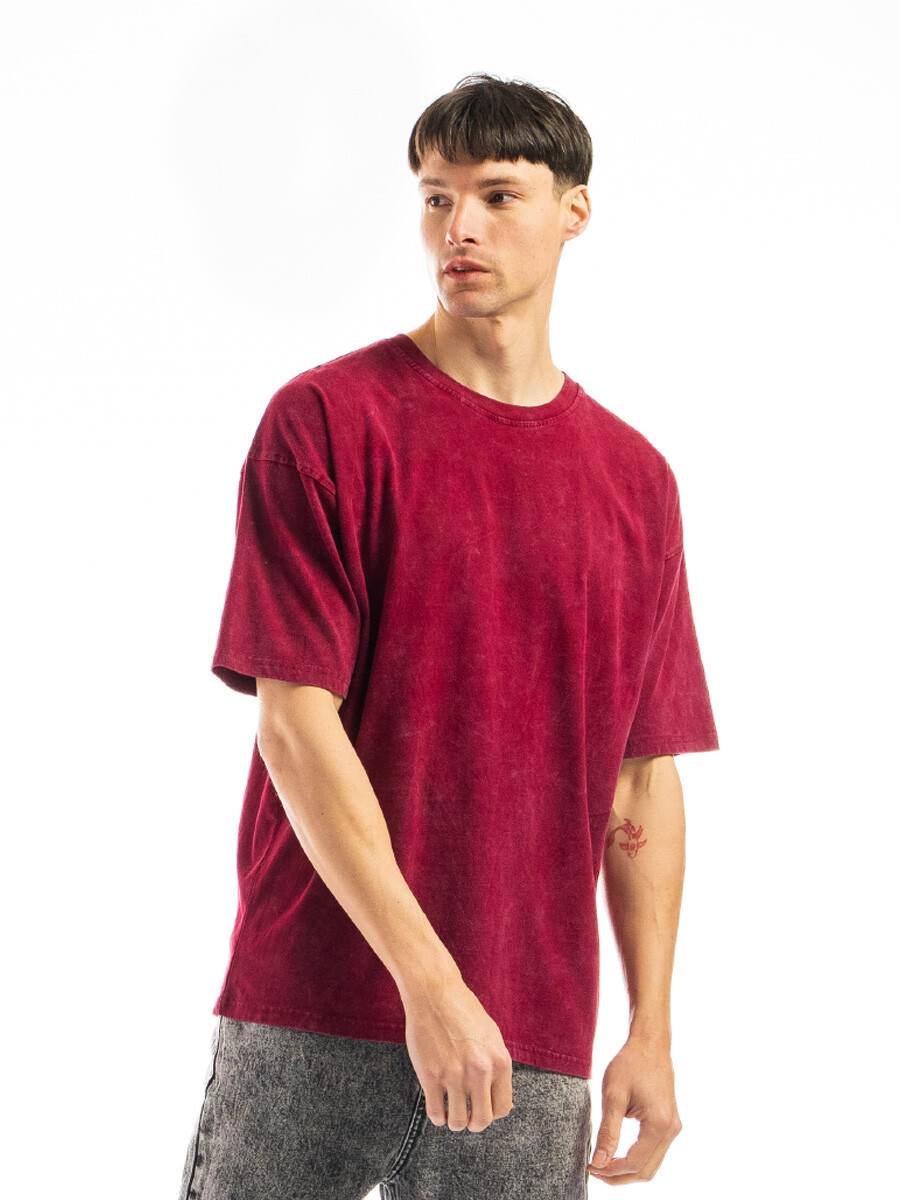 Remera Algodón Oversized - Bordo 
