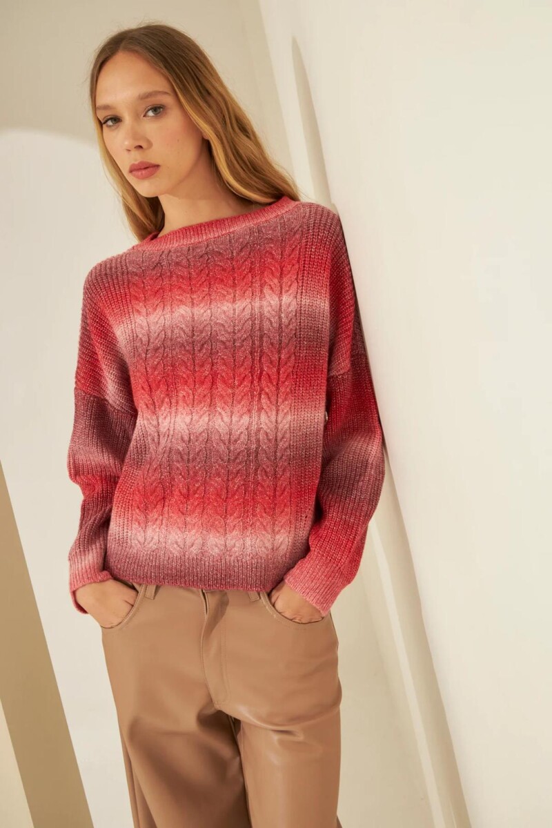 SWEATER SHAGGY - BORDO 