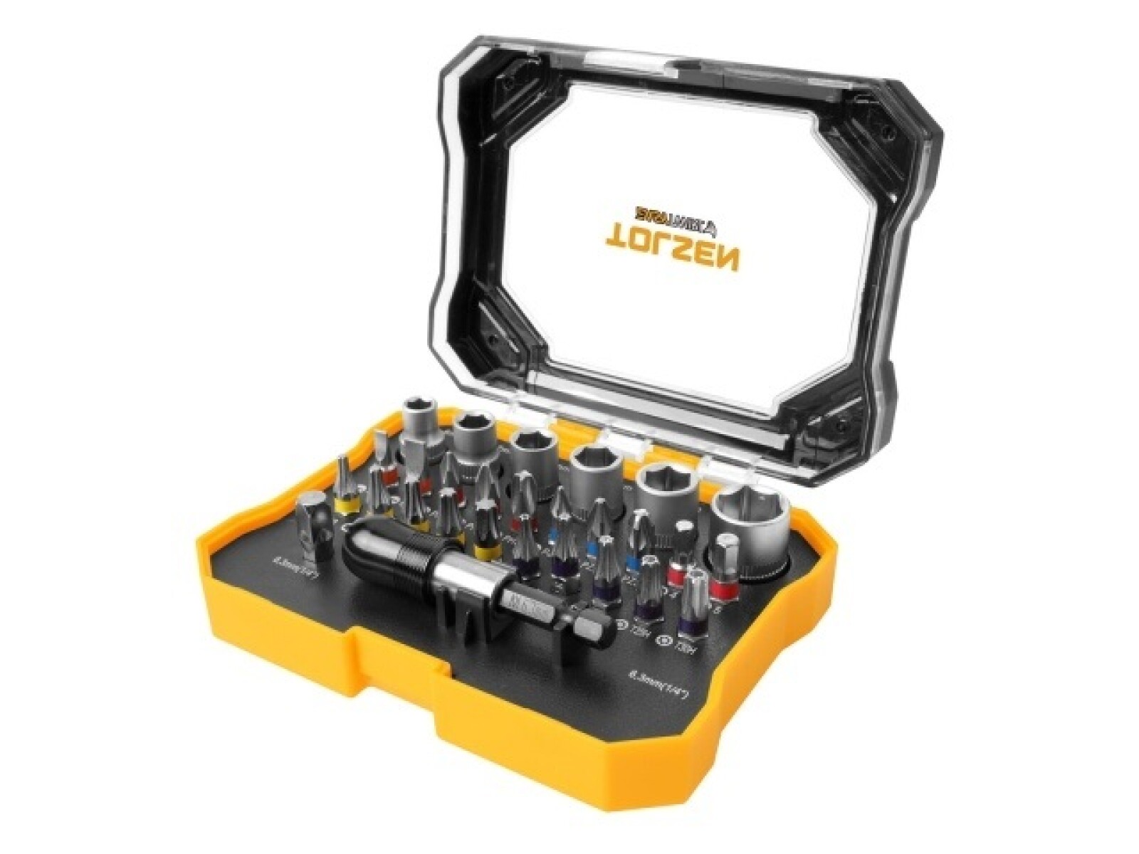 TOLSEN JUEGO DE PUNTAS & DADOS C/ADAPTADOR 28 PIEZAS 