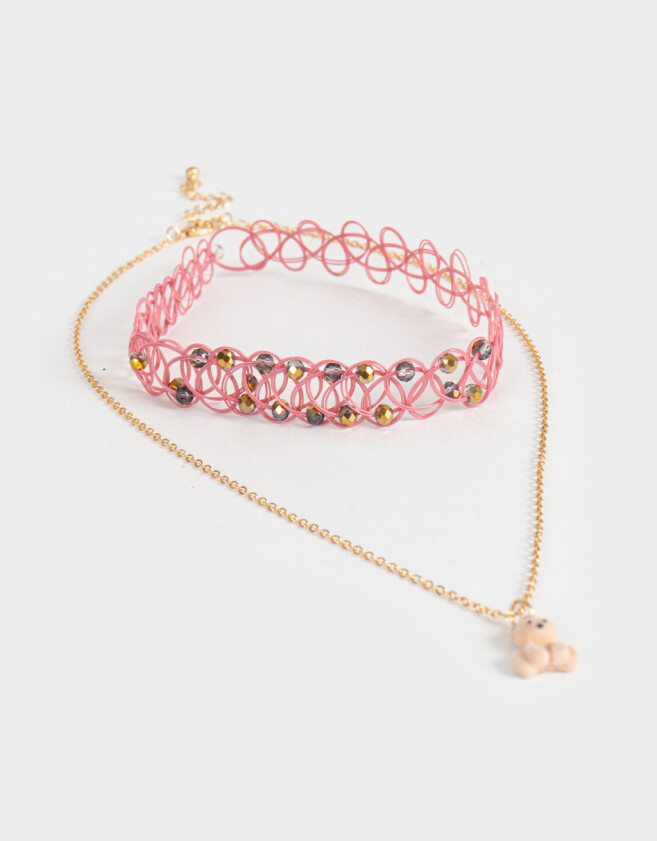 Collares Cortos Color Tendencia Collar Corto Tattoo - Dorado