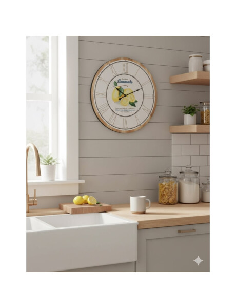RELOJ DE PARED MDF D60X4.5CM LIMONES RELOJ DE PARED MDF D60X4.5CM LIMONES